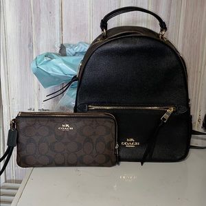 Coach backpack with matching wallet